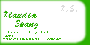 klaudia spang business card